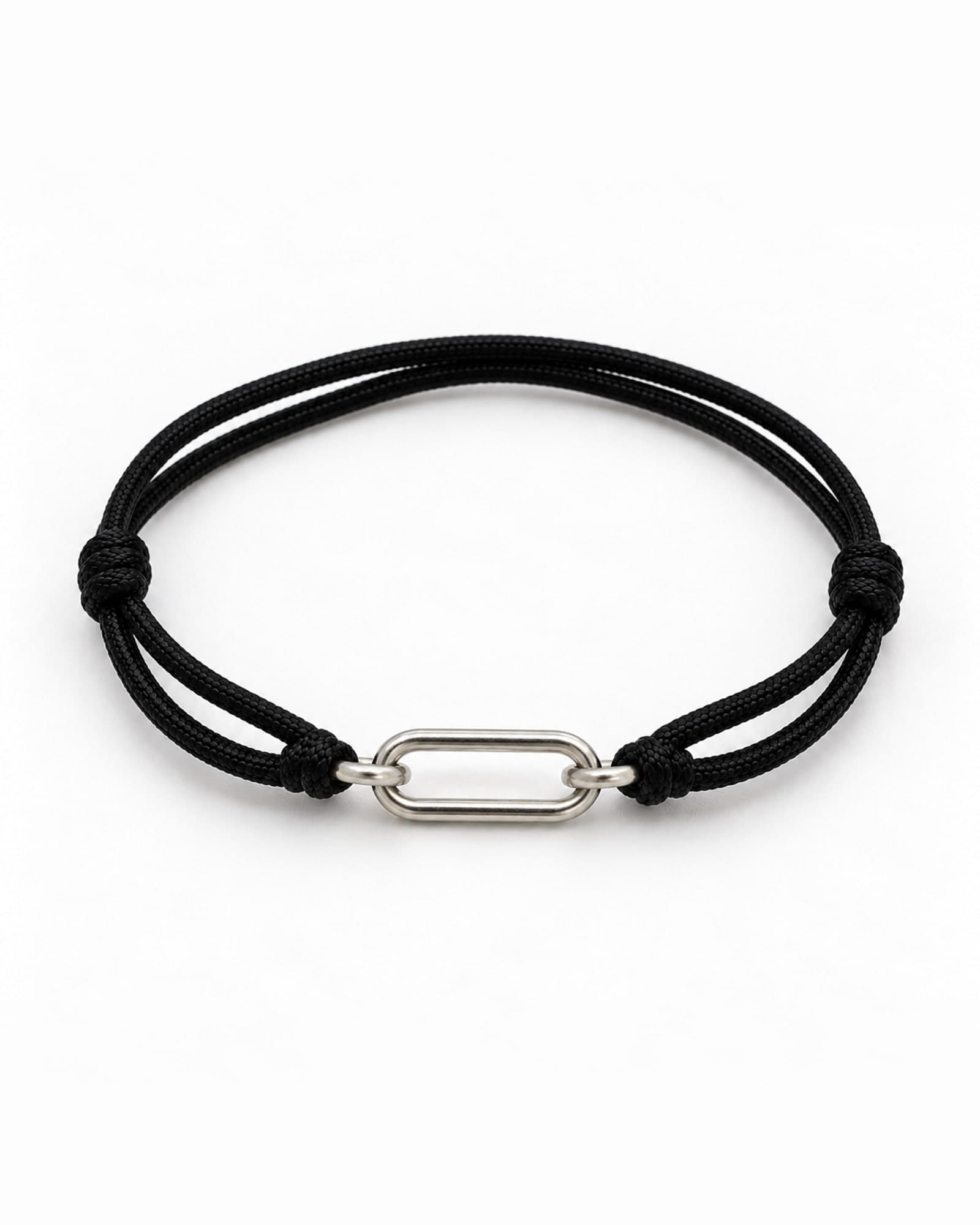 Pathway in sterling silver on Black braided cord