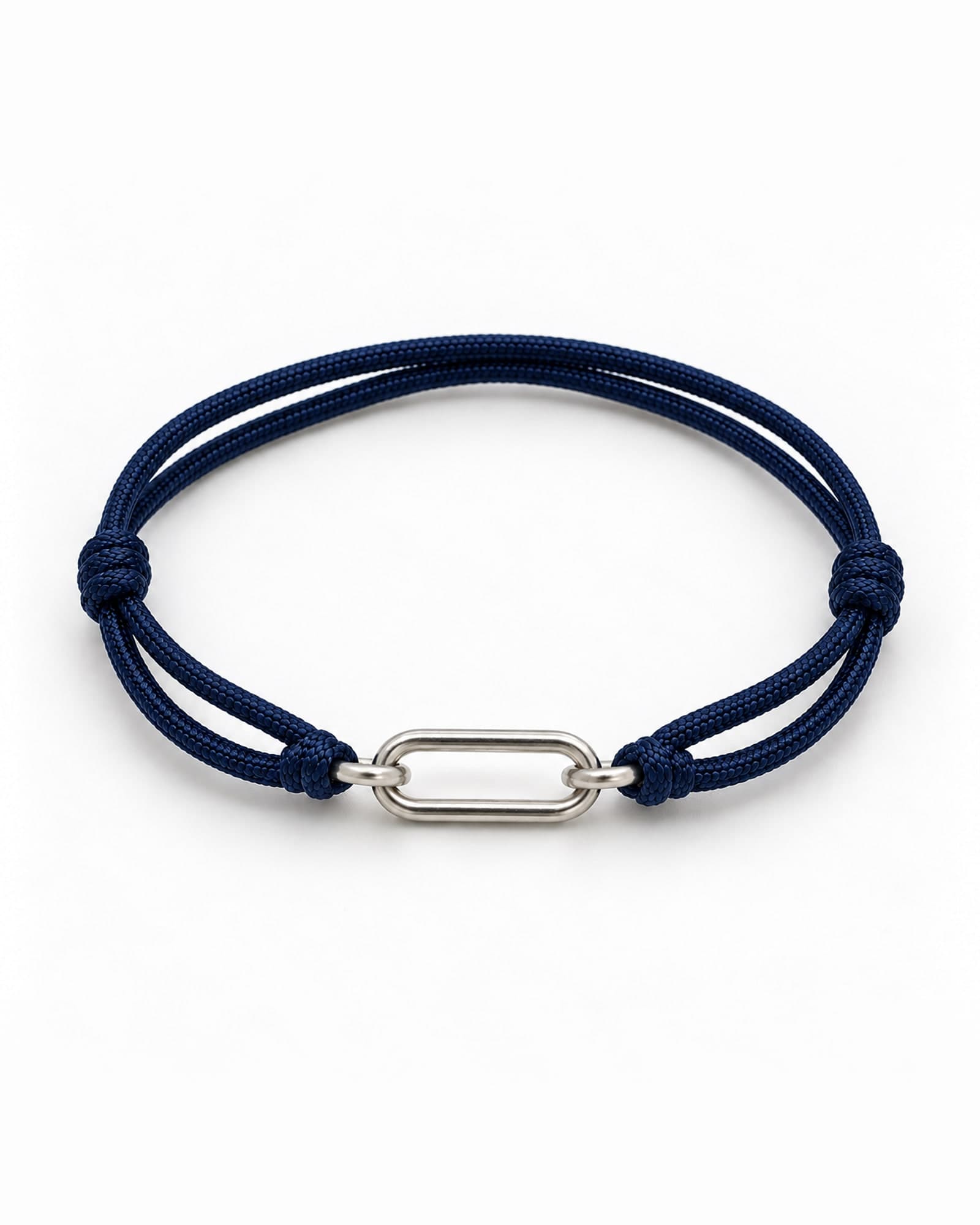 Pathway in sterling silver on Navy Blue braided cord